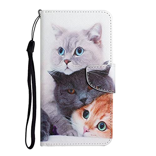 Etui de Téléphone à Rabat en Cuir Synthétique pour Samsung Galaxy A03 Core,Pochette Housse Protection Portemonnaie étanche Poussière,Coque avec Peint Motif Chat Mignon