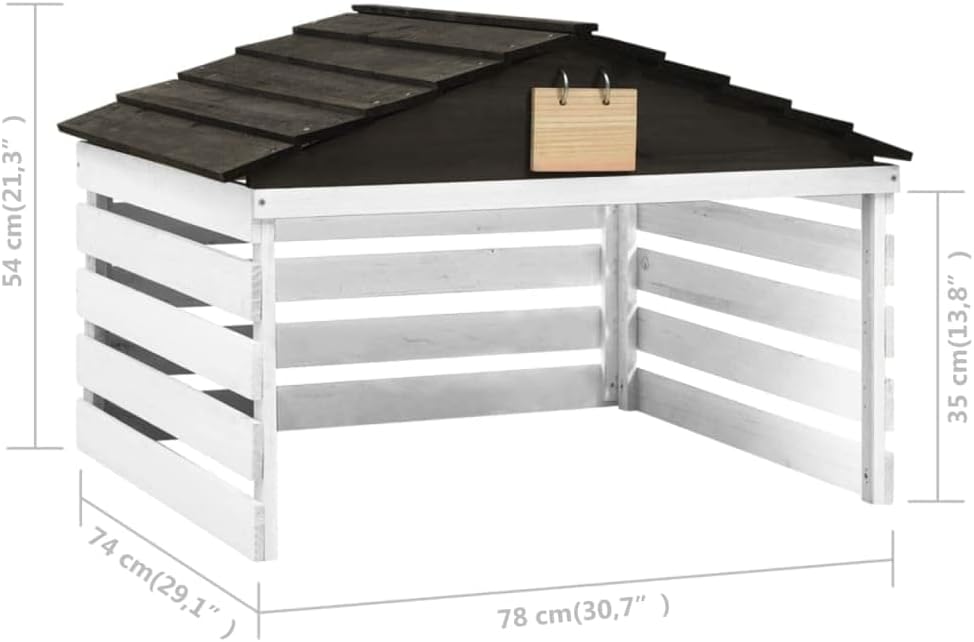 Outdoor Portable Storage Shed Shelter for Lawn Mower Robotic Lawn Mower Garage 30.7"x29.1"x21.3" Firwood