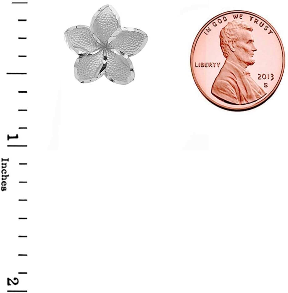 Exotic 14k Gold Hawaiian Plumeria Flower Stud Earrings