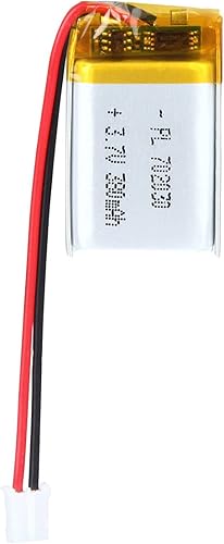 3.7V 702030 380mAh Lipo batería recargable de iones de polímero de litio con conector PH2.0.000 in JST