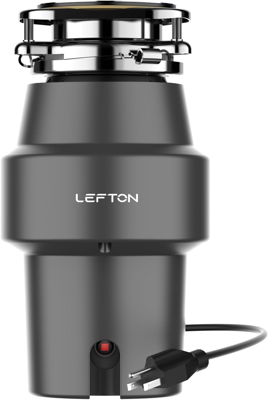 Lefton Garbage Disposal with Power Cord, 1/2 HP Continuous Feed Food Waste Disposer, LGD-513