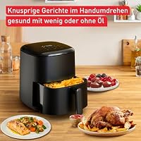 Tefal Easy Fry Max Heißluftfritteuse – 5-L-Airfryer, kompakt, für knusprige Pommes & saftiges Fleisch, mit wenig Öl, antihaftbeschichtet, spülmaschinenfester Korb, energiesparend, schwarz, EY2458 – Ansicht 2
