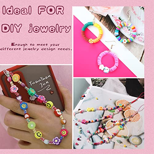 Natonhi 480 Pcs Polymer Clay Beads For Jewelry Bracelet Making Kit 24 Styles Preppy Beads Diy Arts And Crafts Kit Include Flower Smiley Face Bead Charms,Gifts For Girls Age 6-12 #TOP2