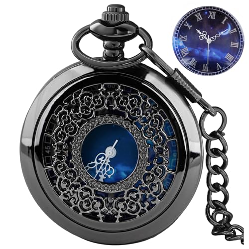 Reloj de bolsillo Tiong con diseño de estrella azul para lucir en trajes de gala