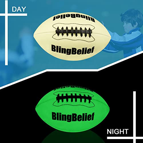 Image of Super Bright Glow in The Dark Baseball,Soccer Ball,Volleyball,Football, Light Up Luminous Baseball, Official Size and Weight Football, Recreational Use Practice Volleyball