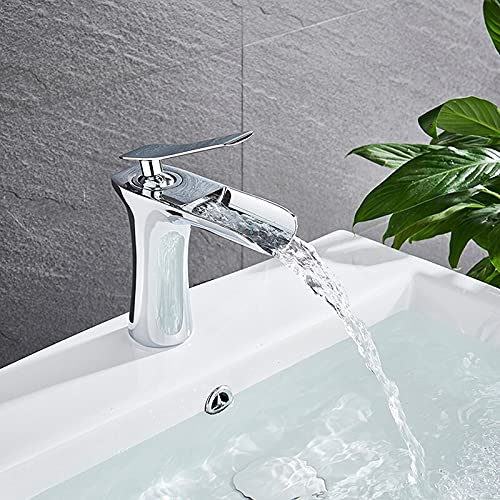 Grue à eau anti-éclaboussures avec mitigeur cascade pour vasque propre
