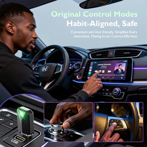 Image of Wireless Carplay Adapter, Convert Wired to Wireless CarPlay, Compatible with CarPlay, Plug and Play, Type-C /USB, Suitable for 800+ Vehicles (Black)