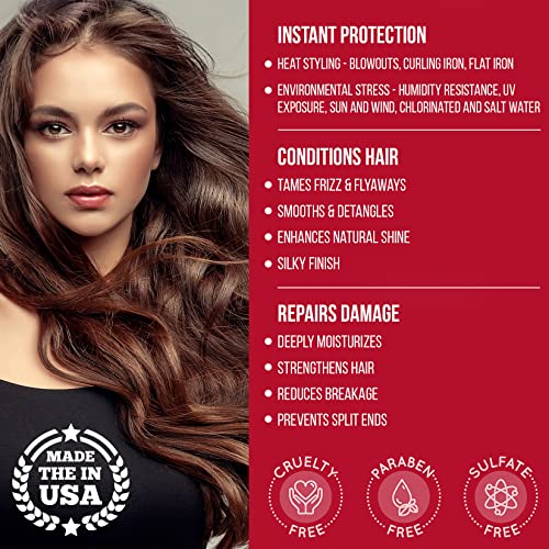 12 Benefits Instant Healthy Hair Treatment, Leave-In Conditioning, Smoothes Frizz, Strengthens & Repairs, Heat Protection Spray, 6 Fl Oz (Pack Of 2) #TOP2