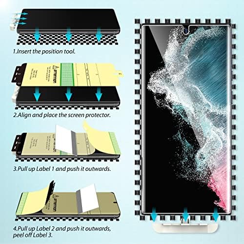 EGV 3 Packs Flexible Screen Protector Compatible for Galaxy S22 Ultra 5G, Full Coverage 3D Curved Soft TPU Screen Film, Thin Screen Protector, Bubble Free Installation with Alignment Tool (6.8 inch)