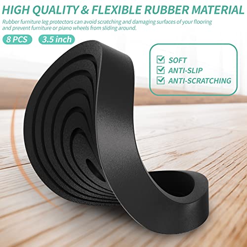 Furniture Caster Cups,Furniture Coasters, Rubber Furniture Pads 8 Pcs 3.5" Non Slip Pads - Furniture Cups For Protect Any Flooring #TOP1