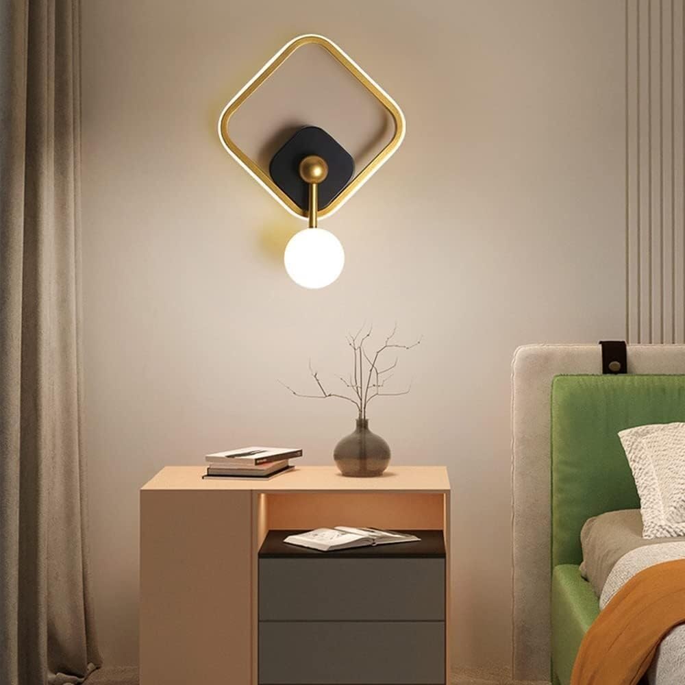 JYBNBBE Post Wall Lamp for Living Room, Bedroom, Corridor, Aisle, Stairs, Villa Wall Sconce, Ceiling Light, Acrylic & Iron,Square-Warm light