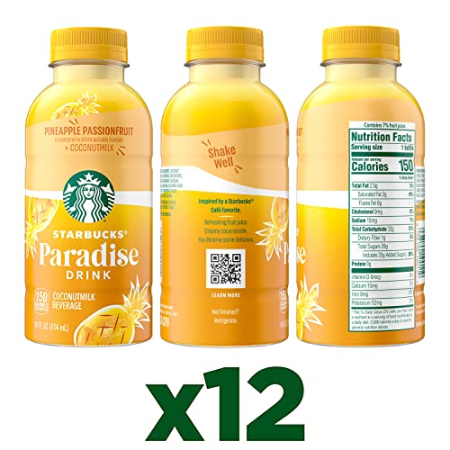 Starbucks Paradise Drink, Pineapple Passionfruit With Coconut Milk, 14Oz Bottles (12 Pack) #TOP1