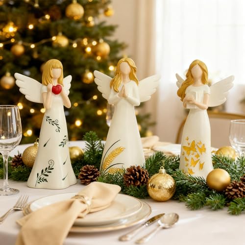 ACAREY 3 Stück Weihnachts Engel Weihnachtsfiguren, Weihnachtsdeko...