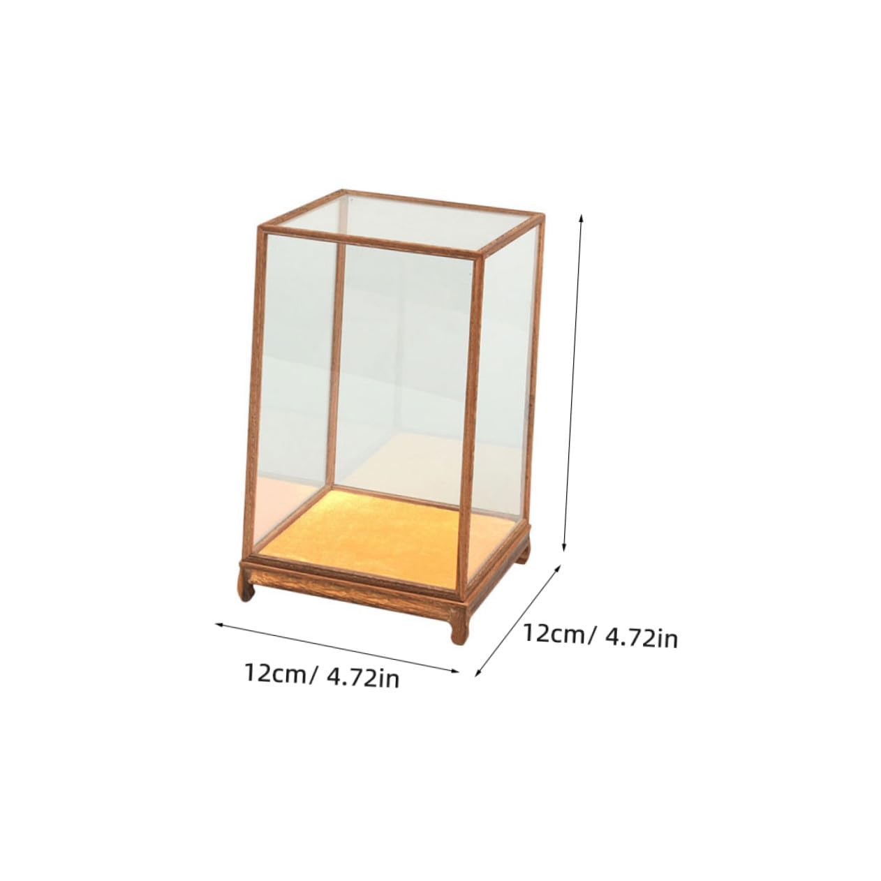 Ciieeo Vitrina Caja de Exhibición Transparente de Vidrio para Figuras y Adornos Organizador Decorativo para Buda y Coleccionables Adecuada para Salón y Entrada Tamaño 12X12X17 Cm Multifuncional