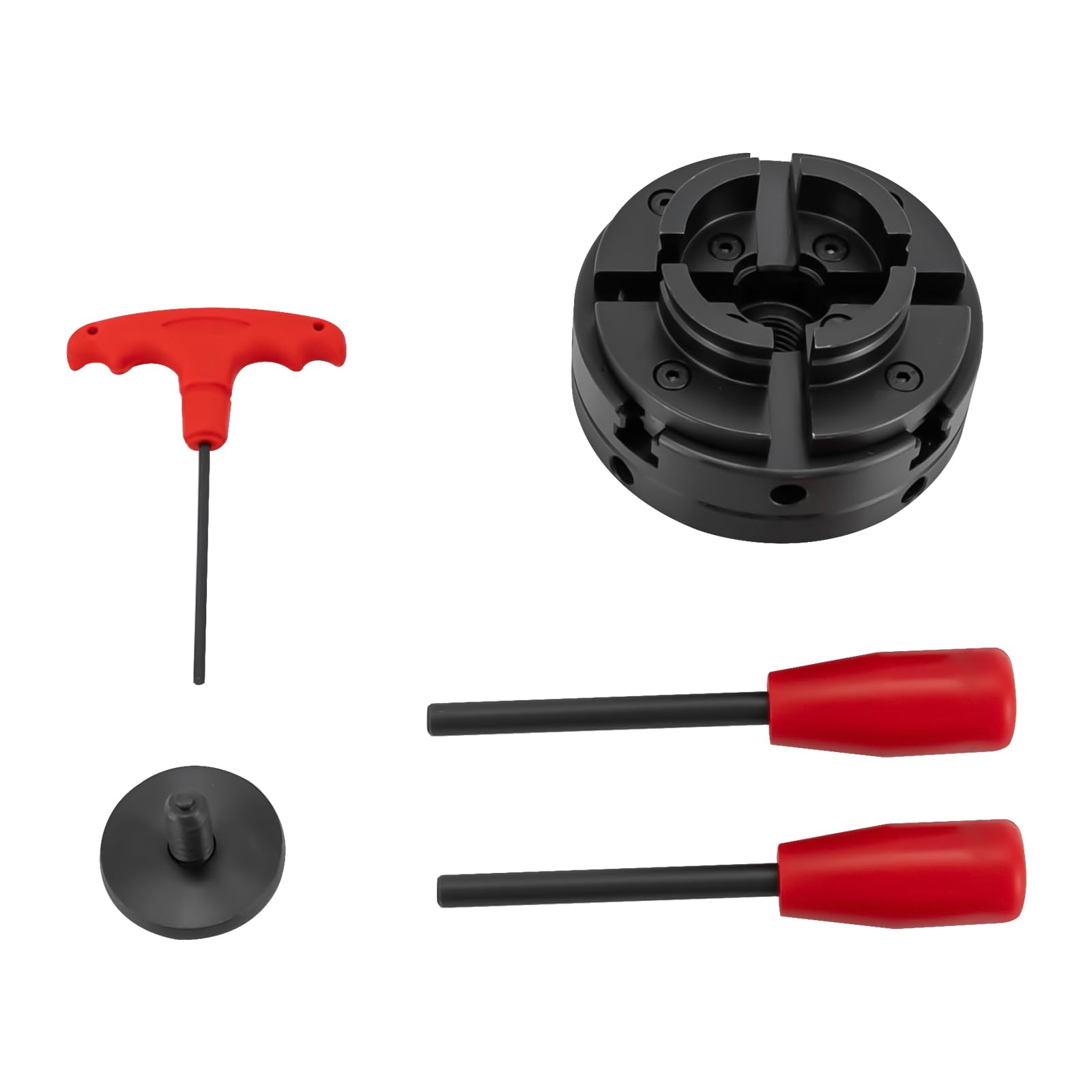 Mandrino autocentrante a 4 ganasce da 39 – 76 mm, precisione 0,3 mm, apertura mandrino M33 x 3,5 mm, filettatura tornio con chiave, tornio in legno