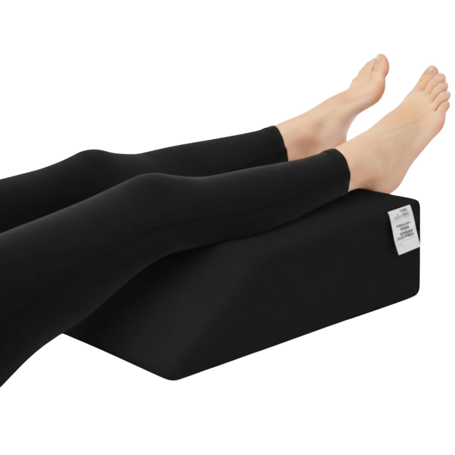 Laam linen Orthopaedic Leg Wedge Pillow with Premium Foam 60X50X15 cm Helps Blood Circulation, Reduce Back, Knee, Hip Pain Supportive Post-Surgery Recovery Leg Wedge Washable Cover (Black)