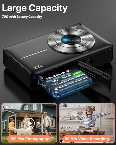 Digital Camera, Latest FHD 1080P Digital Camera for Teens with SD Card Anti - view 3