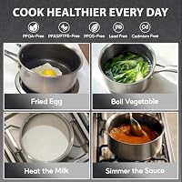 COOKER KING 2 Qt Stainless Steel Saucepan, Small Cooking Pot with Lid — image 4