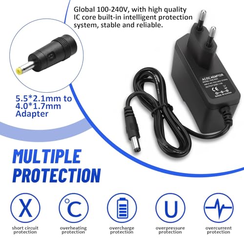 Netzadapter für Blutdruckmessgerät, 6 V, 1 A, Netzteil 6 V mit 1 Stecker für X2 Basic X3 Comfort X2 X4 X7 Smart M2 Basic M3 M6 Comfort M4 M7 Intelli IT Ladegerät Blutdruckmessgerät für Omron