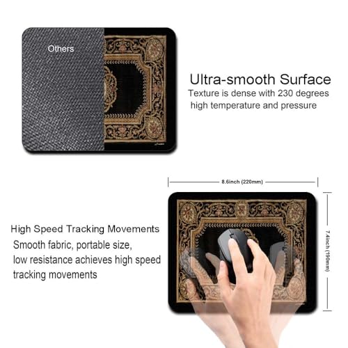 Image of Carpet Pattern Mousepad - Small Non-Slip Rubber Carpet Design Printed Computer Mouse Pad 19x22cm (FMP0233)