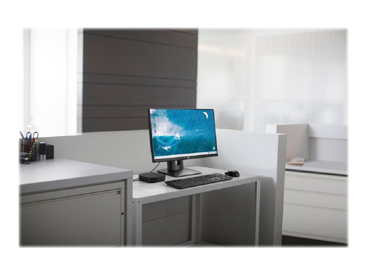 HP t430 - Thin Client - DTS - 1 x Celeron N4020 / 1.1 GHz - RAM 4 GB - Flash - eMMC 32 GB - UHD Graphics 600-1GbE - WLAN: 802.11a/b/g/n/ac, Bluetooth 5.0 ThinPro - schwarz