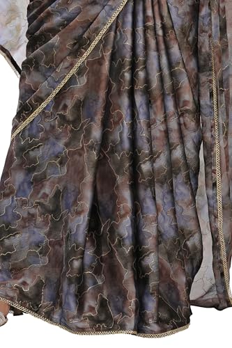 Image of MIRCHI FASHION Saree for Woman Chiffon Colorblock with Foil Work | Shimmer Festive Women's Sari for Wedding Functions and Ceremonies