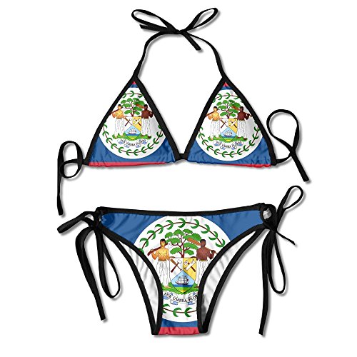 Flag of Belize Sexy Boxing Bikini Women Halterneck Top and Set Swimsuits Beach Swimming Black