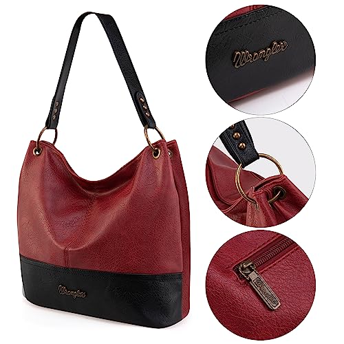 Image of Wrangler Hobo Bags for Women Vegan Leather Top Handle Shoulder Purses and Handbags