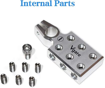 Vgate 6x1/0 Gauge AWG Lead-Acid Battery Terminals Clamp - Positive and Negative (+/-)(Pair) for Tapered Top Post
