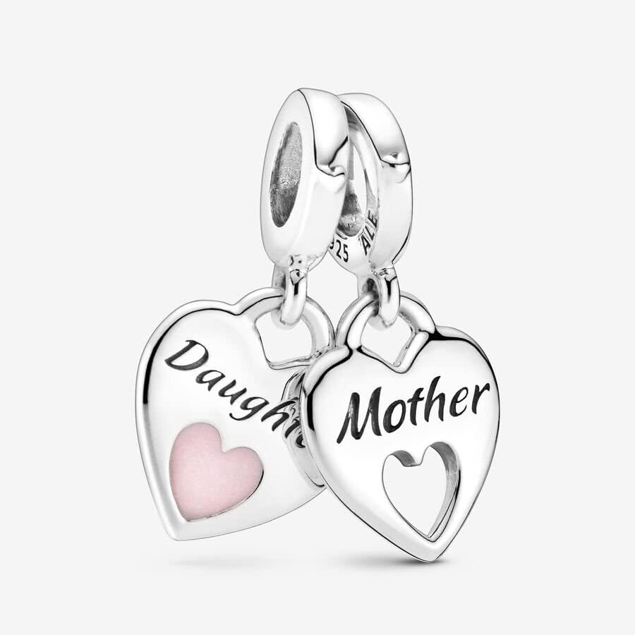 PANDORA Double Heart Split Dangle Charm - Compatible Moments - Jewelry for Women - Gift for Her Made with Sterling Silver & Enamel - With Gift Box - Image 2