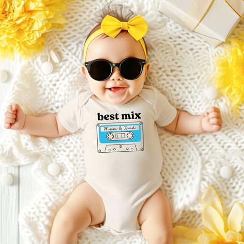 Olive Loves Apple Best Mix Mom and Dad Cassette Tape Shirt or Bodysuit for Girls and Boys2