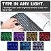 X9 Large Print Backlit Computer Keyboard - Easy to See Big Letters - Lighted USB Wired Keyboard with 7-Colors Backlight LED, Full Size Oversized Light Up Keyboard for Windows, PC, Laptop, Desktop