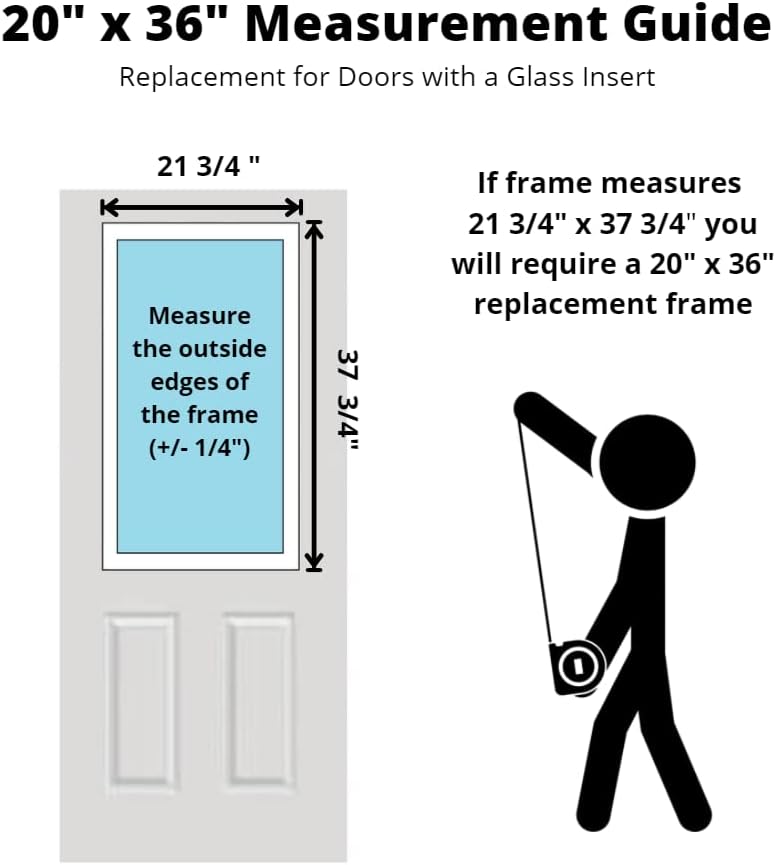 Miniatura 4 de 20 x 36 Puerta de Entrada Inserto de Vidrio Transparente (1 Lite)