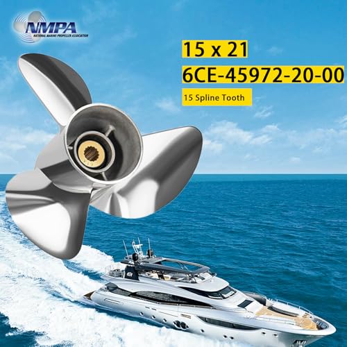 Image of VIF Jason Marine OEM Upgrade Stainless Steel Boat Propeller Compatible with Yamaha 150hp 175hp 200hp 220hp 225hp 250hp F150 F175 F200 F225 Outboard Engines,15 Spline Tooth