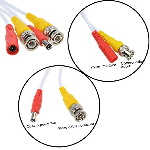 Accessory USA 25ft White BNC Video Power Wire Cord for Samsung Camera Cable SDC-9443BC 1080P HD