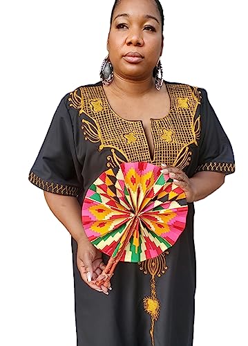 African Fabric Folding Fan/Church Fan/Ankara Fan/Leather Folding Fan/Wedding Fan/Sport Fan/Multicolor African Fan/Pouch Included! #TOP2