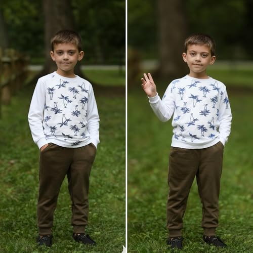 BIG ELEPHANT 3 Pack Boys Sweatpants, Youth Cotton Athletic Joggers Pants with Pockets and Drawstring3