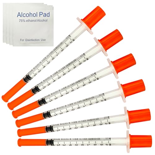 20 pack1ml 30G 8mmDispensing Measuring Tool with + Alcohol Wipes, Plastic Multiple Uses Measuring Tools, Individually Wrapped (20 Units + 20 Wipes)