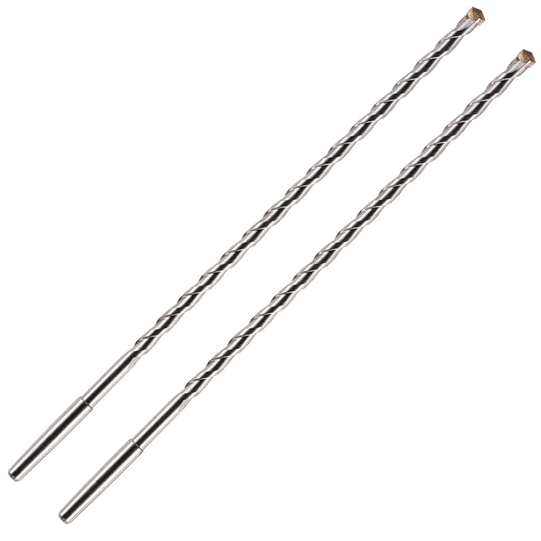 Pack Of 2 x 300mm Long TCT Tipped Centre Drill Bits For Use With Diamond Core Drill Bits. K Taper Shank. For Use In Concrete Masonry Brick Block Stone Granite. Tungsten Carbide Tip — image 1