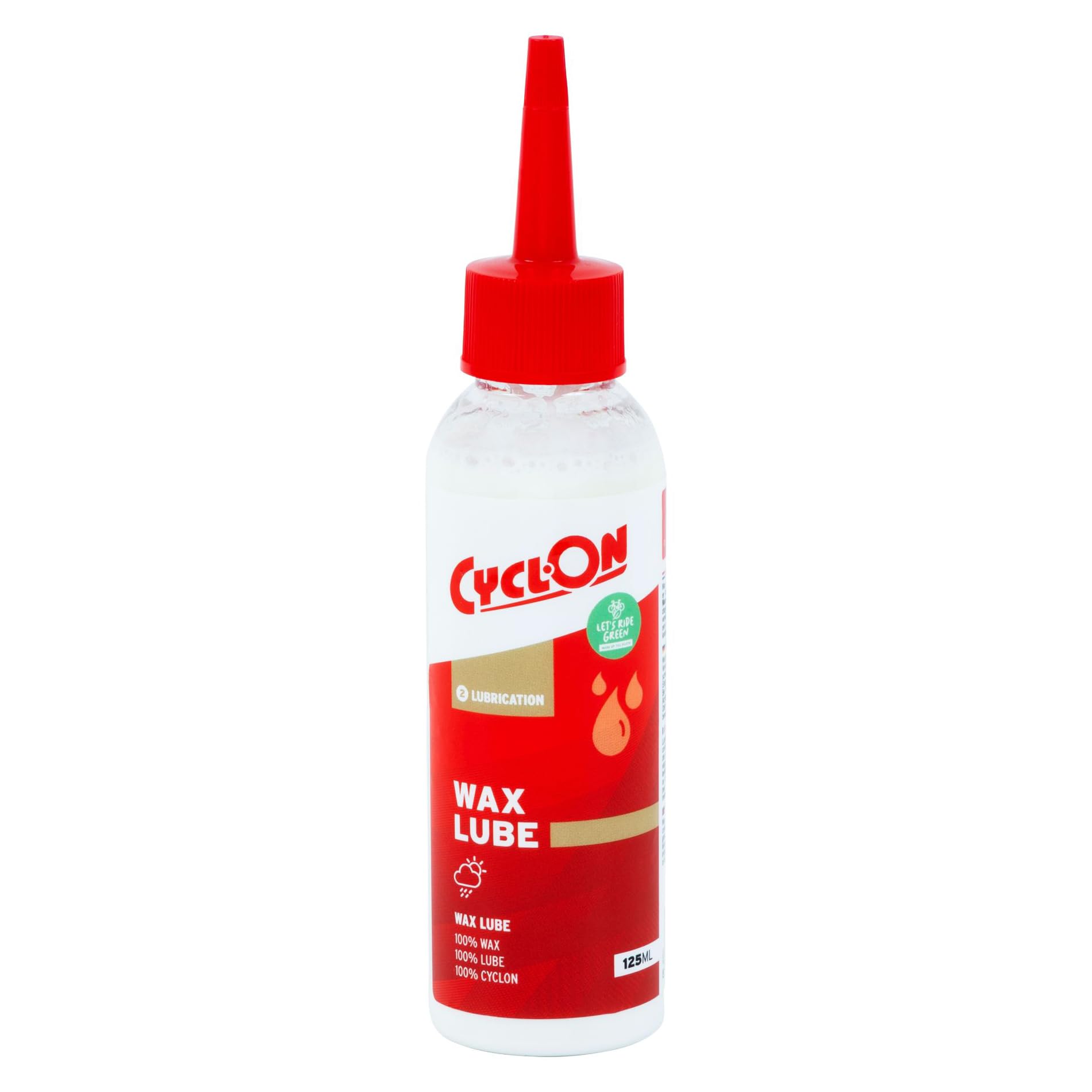 CyclOn Wax Lube | Biodegradable All‑Weather Bicycle Chain Lubricant | Low‑Friction Wax‑Oil Emulsion | Clean Running & Long‑Lasting Protection for Road, MTB & Gravel Bikes | 125ml