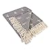 DII 100% Cotton Handloom Stars Throw with Twisted Fringe, Great Blanket For Couch, Picnics, Camping, BBQ's, Beaches, & Everyday Use - 50x60" , Star Gray