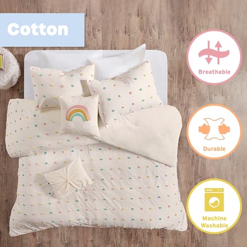 Urban Habitat Kids UHK12-0138 Duvet Cotton Jacquard Weave Colorful Poms Accent, Shabby Chic Cover For Comforter Cozy Bedding Set thumb #2