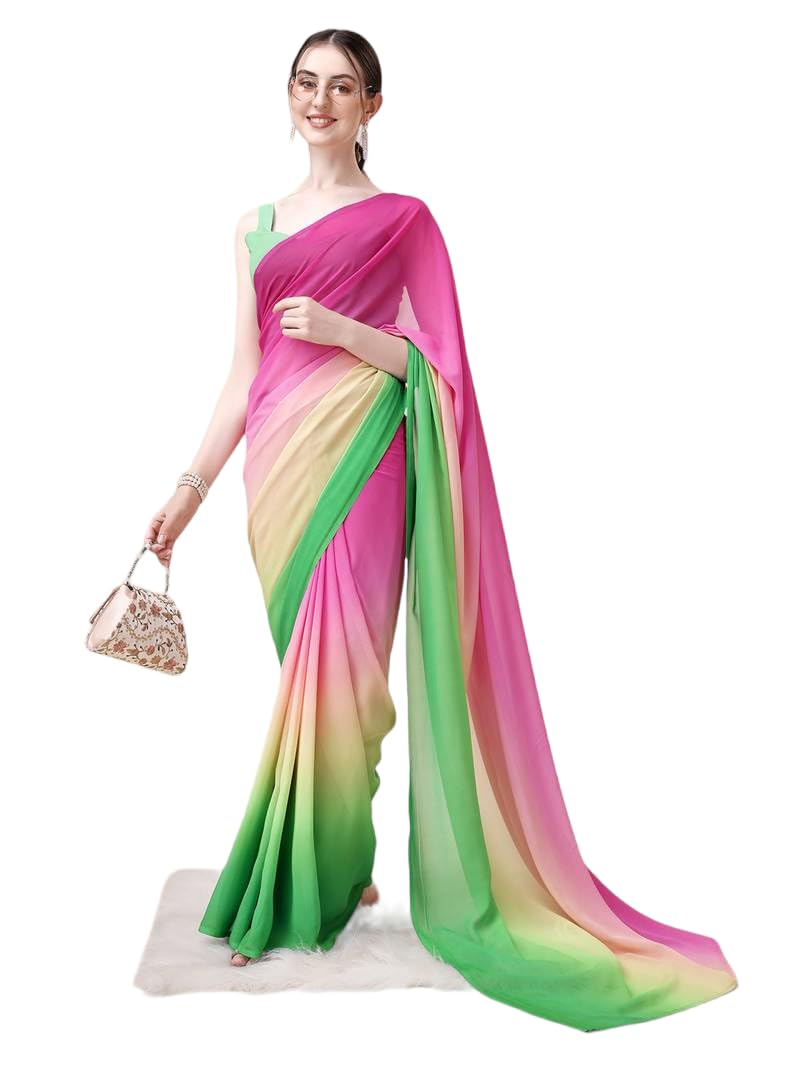 BE4ME.COMAlia Bhatt Wear Bollywood Chiffon Sari - Partywear Saree