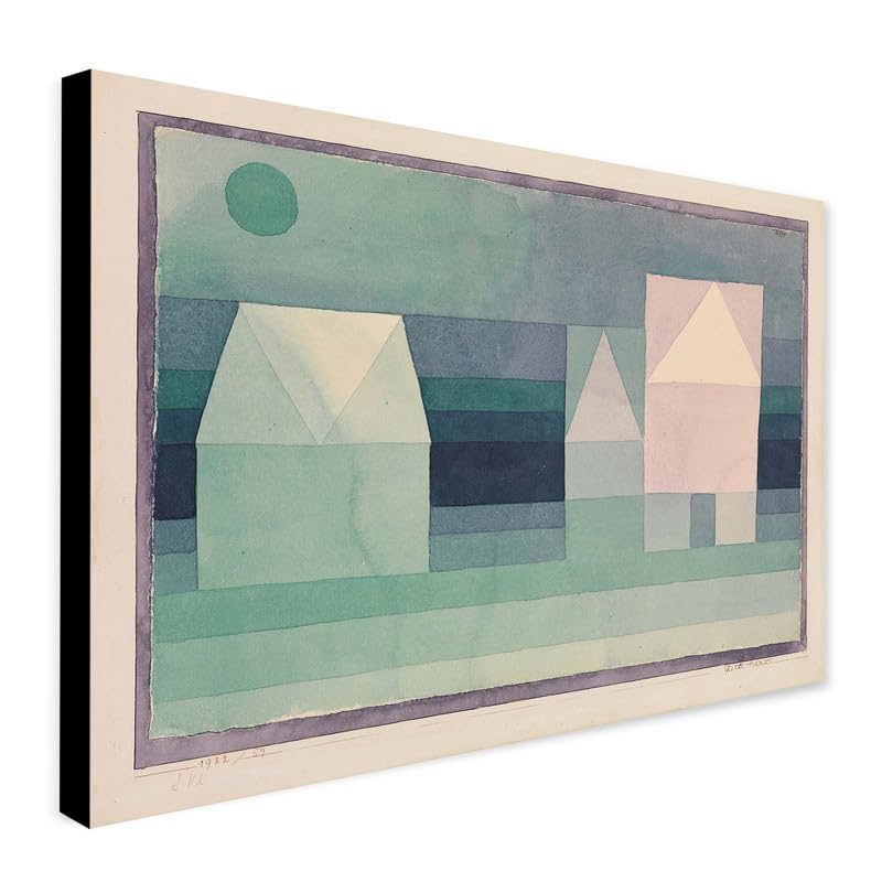 Three Houses by Paul Klee (1922) - Wrapped Framed Canvas Wall Art (A3 [16 x 12 inch / 41 x 30 cm])