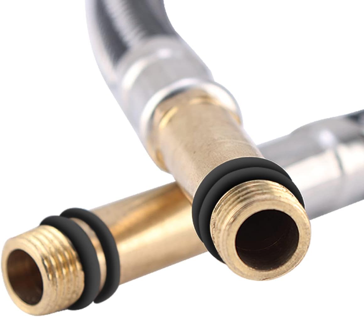 Qrity Pack of 2 Kitchen Sink Cold & Hot Mixer Tap Flexible Pipes British Standard Pipe M10 x G 1