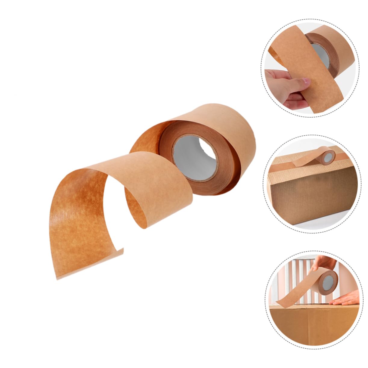 TEHAUX 9rotoli Adesivo Gummed Kraft Paper Biadesivo Resistente Per Spedizioni e Imballaggi Per Scatole e Facile Usare e