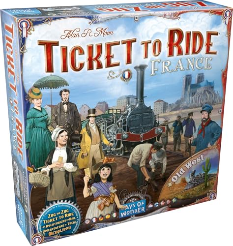 LES AVENTURIERS DU RAIL : Extensions FRANCE+CONQUETE DE L'OUEST - Version Française - Jeu de Stratégie pour Enfants dès 8 ans - 2 à 5 joueurs-30 à 60 Min- A Jouer avec un Jeu de Base - Days of Wonder