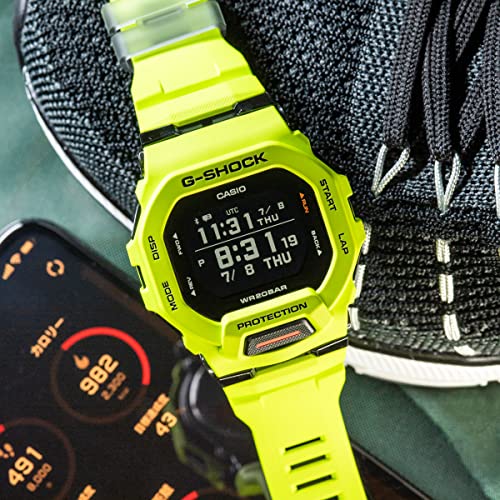 Casio G-Shock G-Squad Move Digital Connected Lime Green Resin Strap Fitness Watch GBD200-92