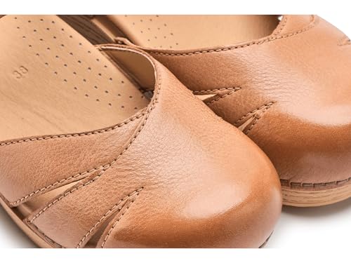 Image of Dansko Margreta Women's Mary Jane Clog - Leather Upper with Cutout Details, Adjustable Strap and Padded Footbed