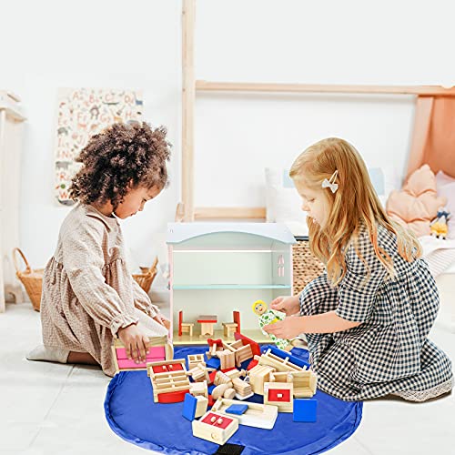 FUQUN 2 stuks speelgoed-opbergmattas - grote ordelijke tas kinderen tapijt draagbare kinderspeelgoed organizer opbergzak… - Afbeelding 4